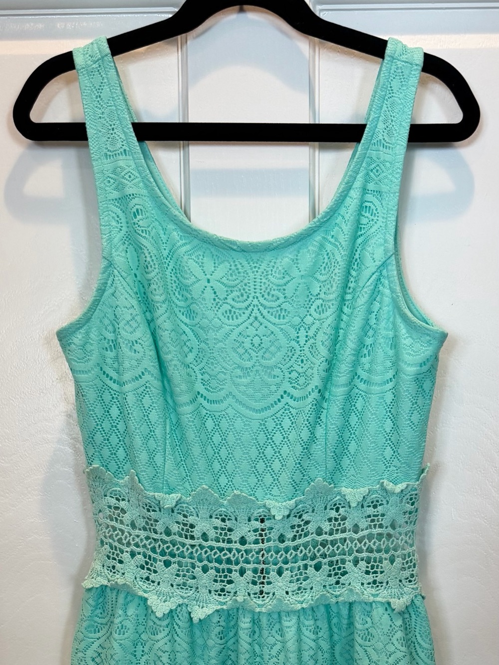 Xhilaration Juniors XS Light Turquoise Lace Waste Mini Dress Fit n Flare